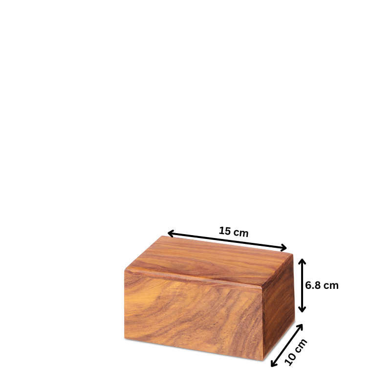Handcrafted Wooden Box Small measuring 15x10x6.8 cm, perfect for gifts or keepsakes. Durable and stylish wooden storage box.