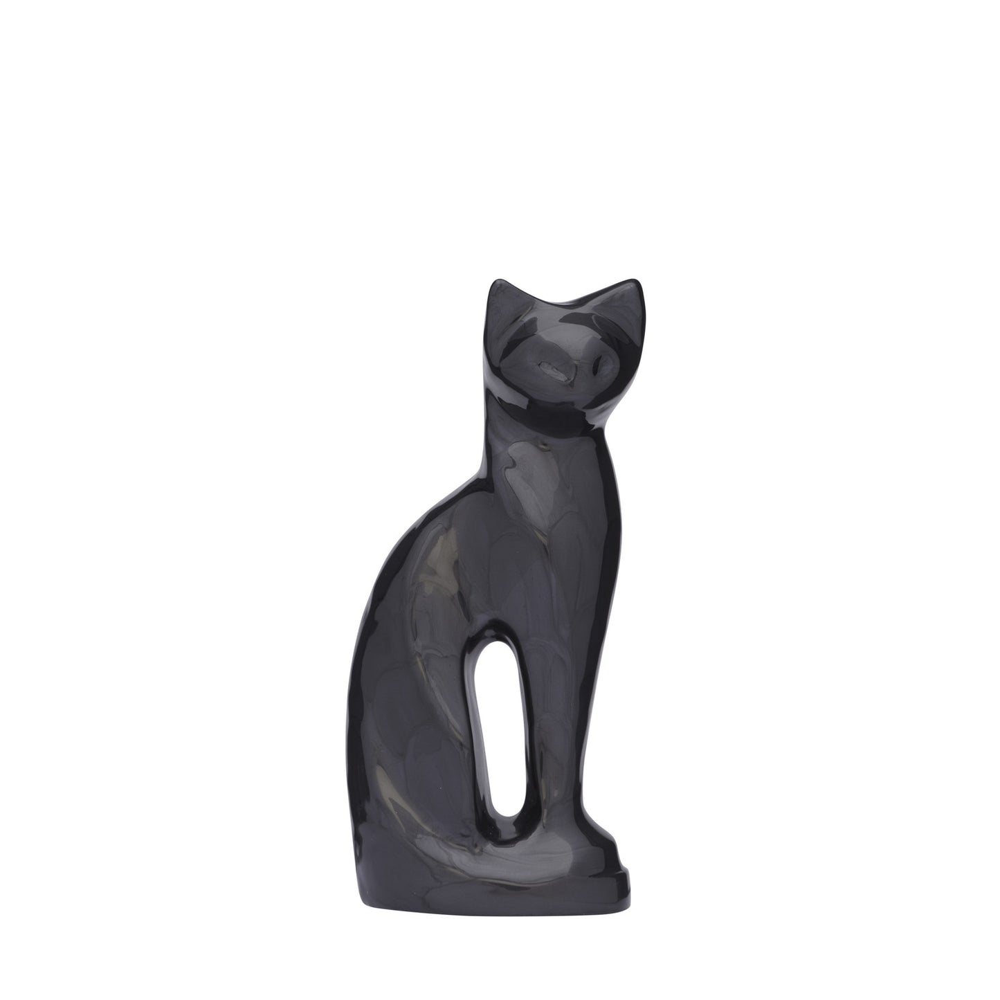 Cat Statue Slate - Slate Cat Statue with elegant minimalist design in glossy dark finish, ideal for modern home decor and cat lovers' collections.