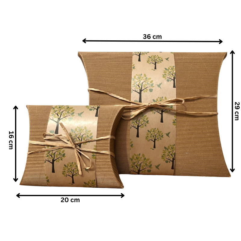 Eco-friendly Bio Burial Urn Apple Tree - Large shown with dimensions 36x29 cm, sustainable packaging for environmentally conscious burials.