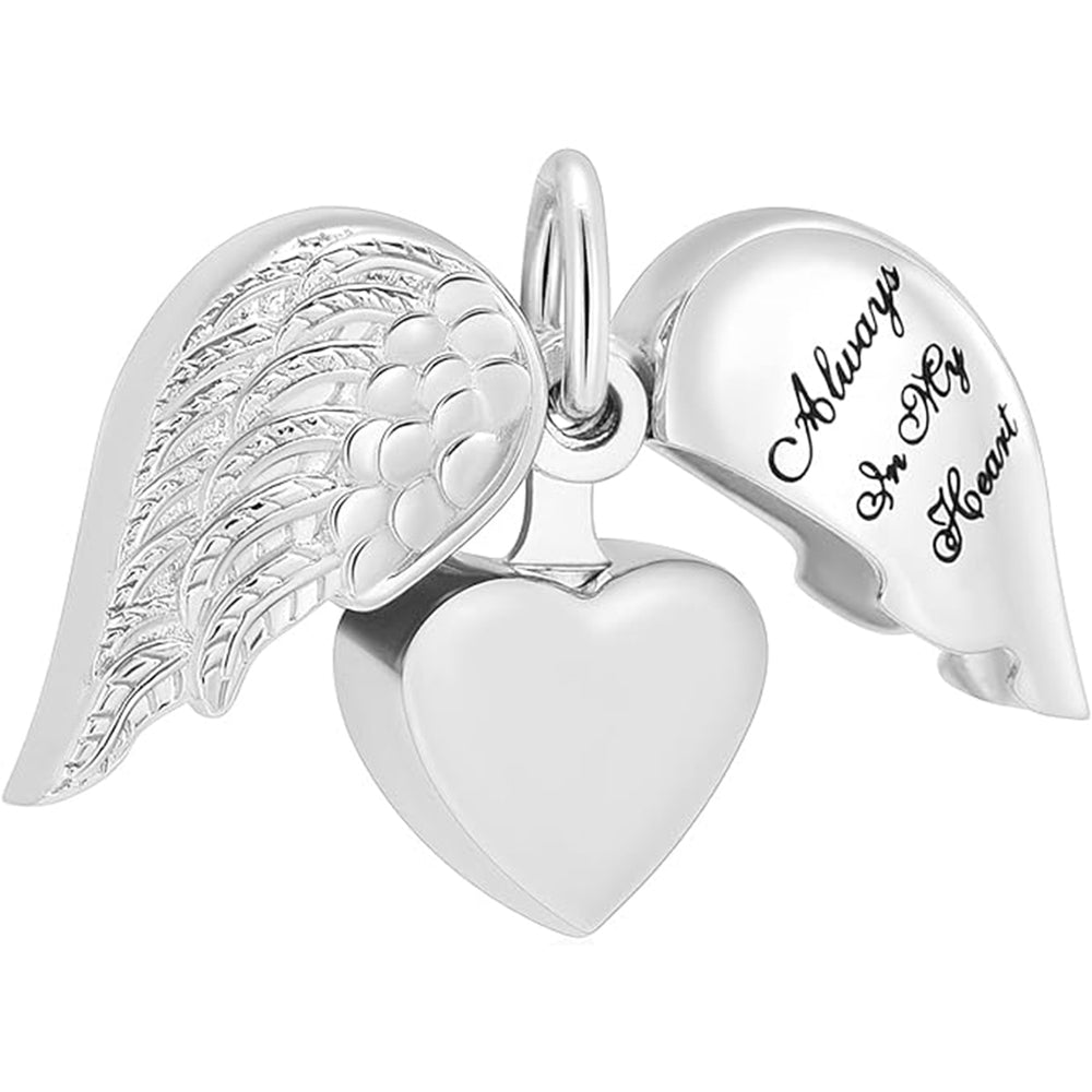 Hidden Heart Silver Tone Pendant opens to reveal a polished inner heart, combining sentimental engraving with durable stainless steel design.