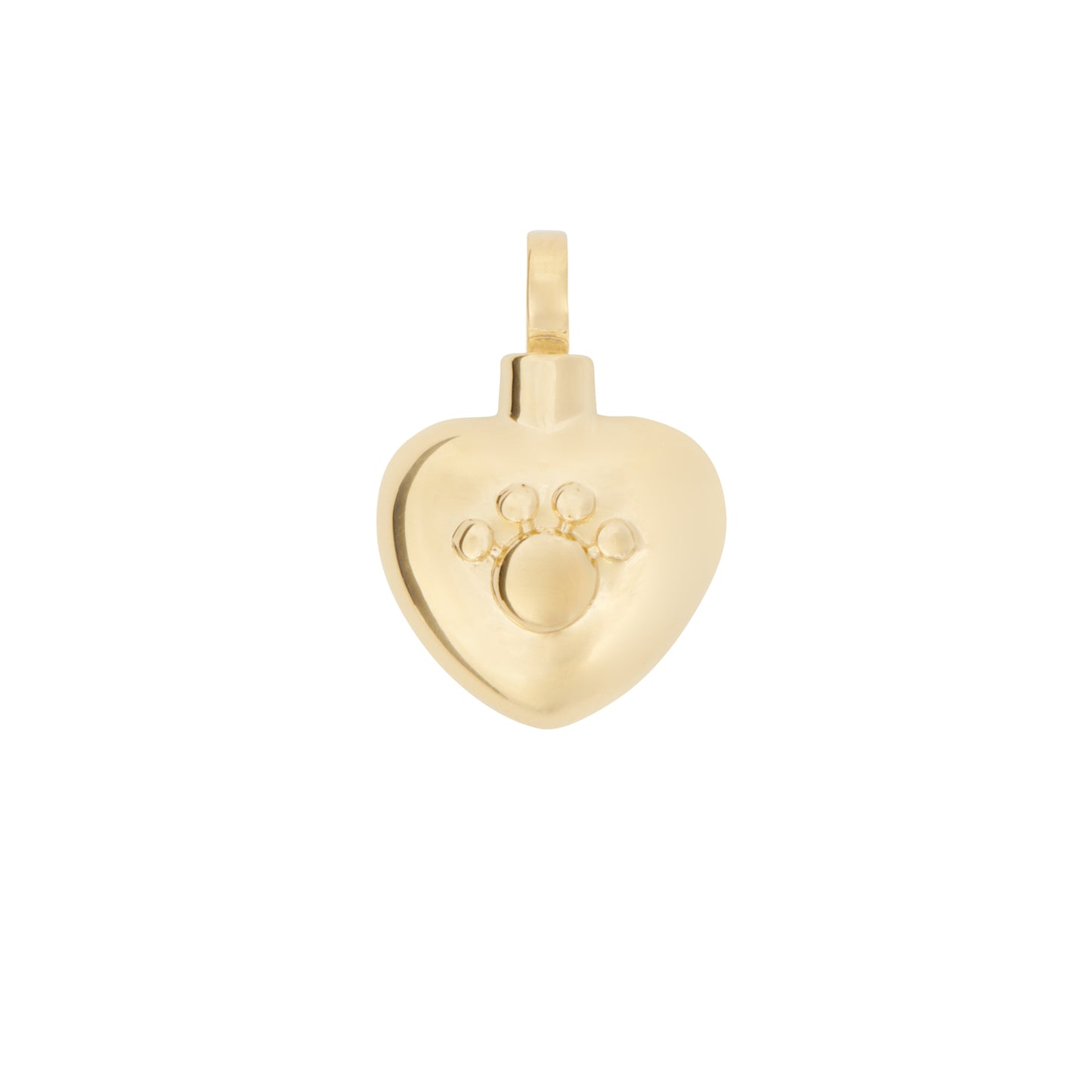 Paw Heart Pendant 14ct Gold Vermeil in 925 silver with engraved paw print. Ideal pet memorial keepsake with gift bag and care kit included.