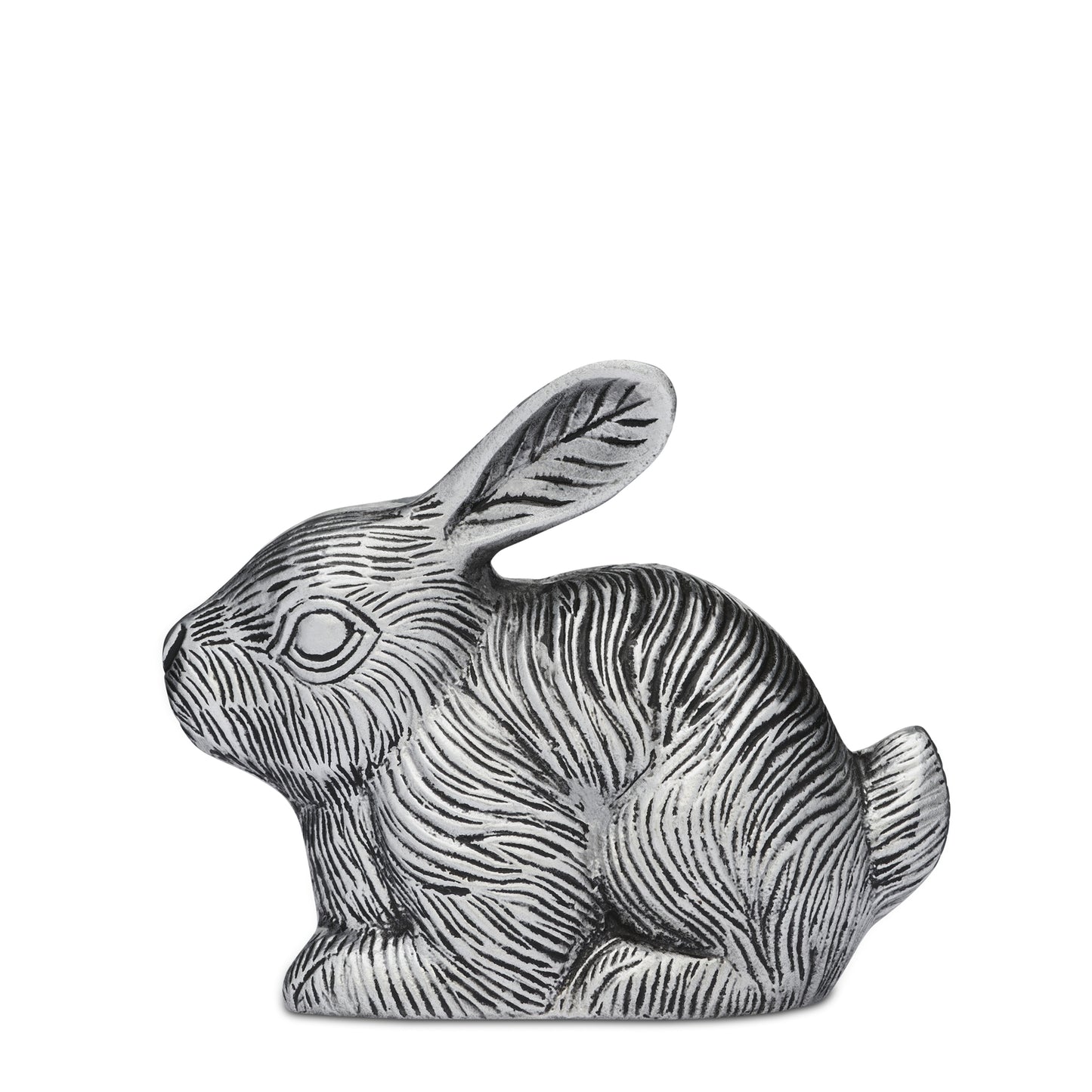 Pet Rabbit Urn - Memorial Urn for Beloved Pets in a detailed silver-tone rabbit shape. Ideal for honoring cherished pet memories with elegance.