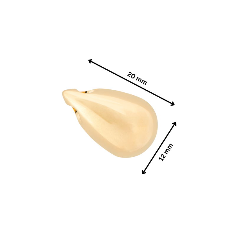 Tear Drop Pendant 14ct Gold Vermeil | 925 Silver Jewelry shown with 20mm x 12mm dimensions. Ideal keepsake pendant for ashes.