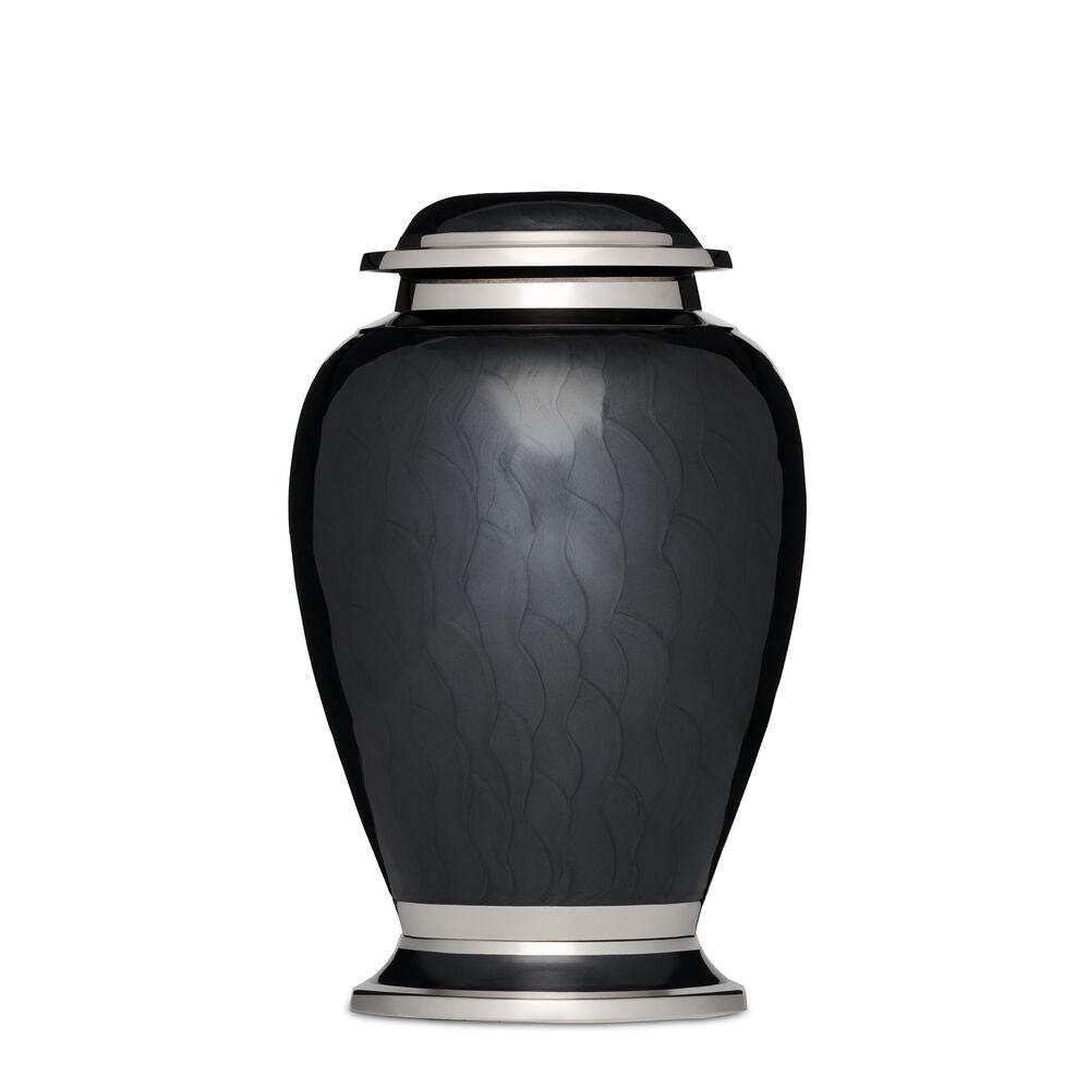 Black Enamel and Silver Majestic Urn - PREMIUM URNS