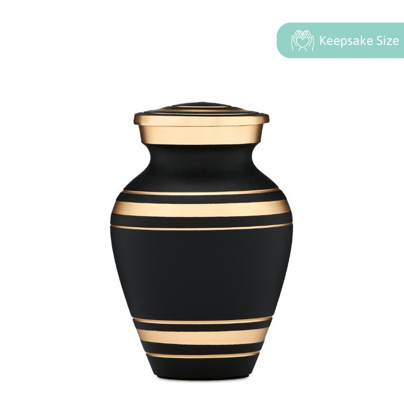 Black & Gold Rings Keepsake Urn - PREMIUM URNS