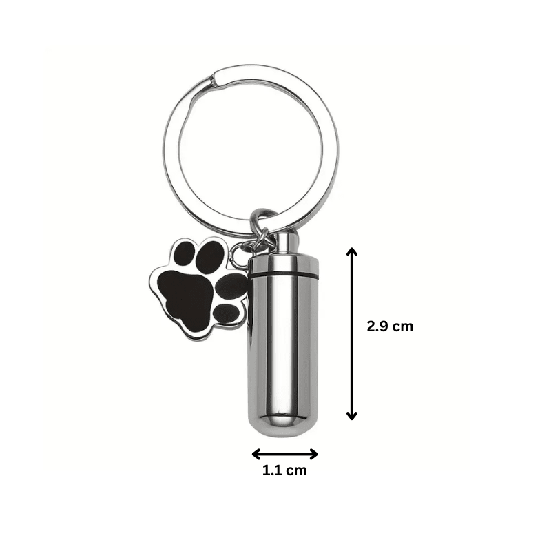 Black Paw Print Key Chain - PREMIUM URNS