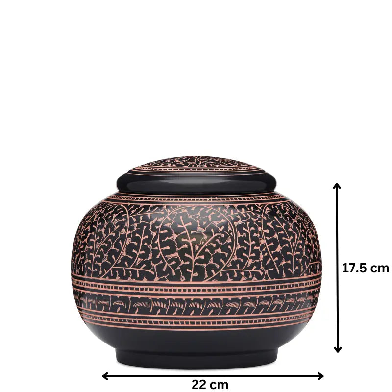 Black with Pink Ivy - PREMIUM URNS