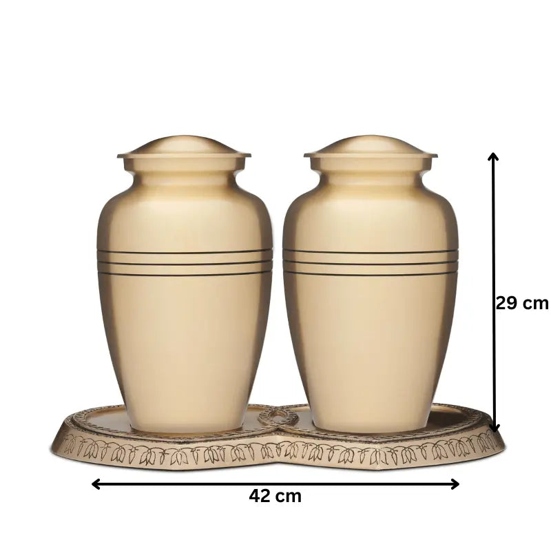 Brass Double Companion Urn Set - PREMIUM URNS