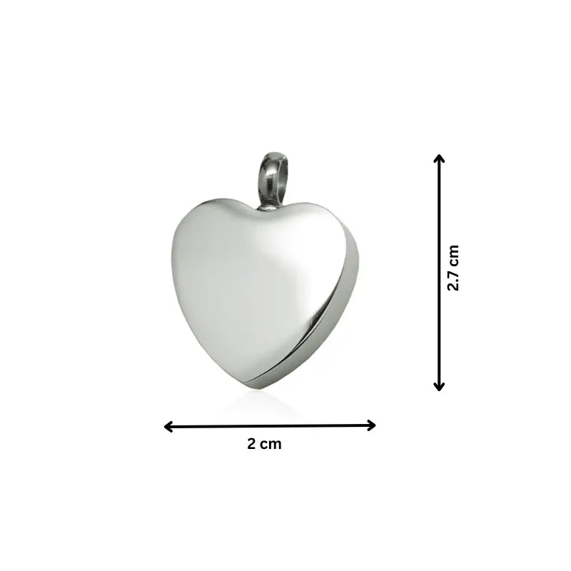 Classic Heart Pendant Silver Tone - PREMIUM URNS