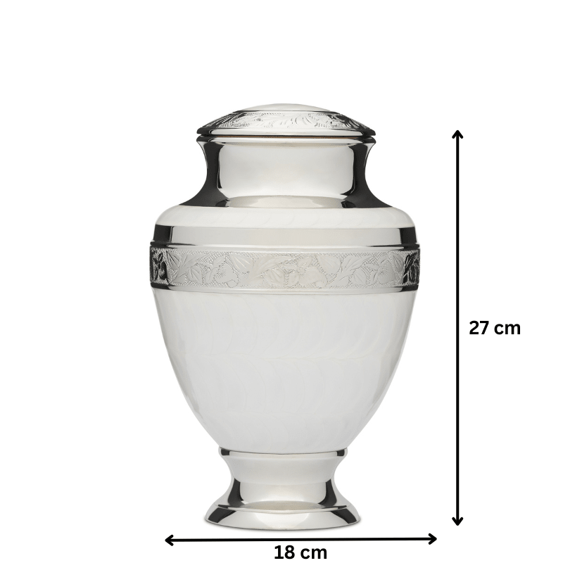 Elegant White Urn - Adult - PREMIUM URNS
