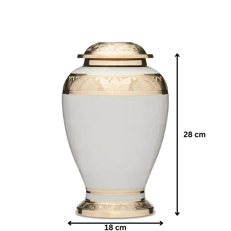 Embassy Gold and White Urn - PREMIUM URNS