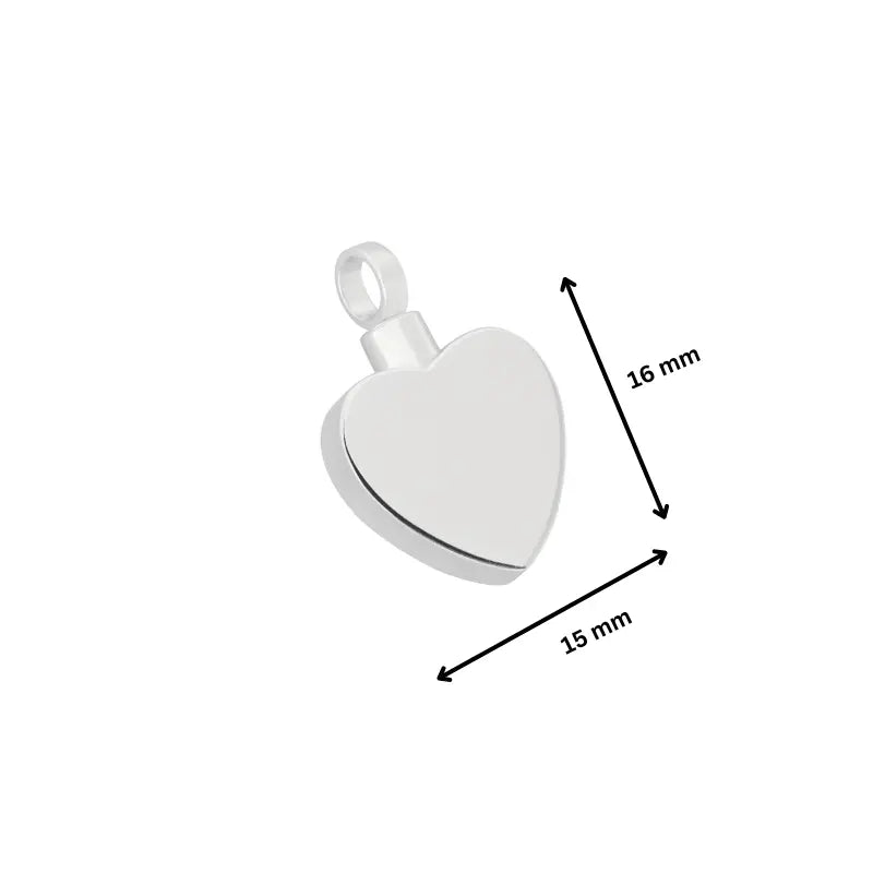 Flat Heart Premium Pendant 925 Silver - PREMIUM URNS