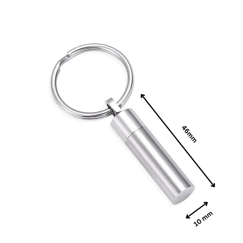 Key Chain Cylinder Silver Tone - PREMIUM URNS