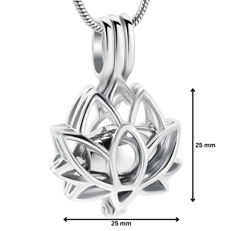 Lotus Urn Pendant Silver Tone - PREMIUM URNS