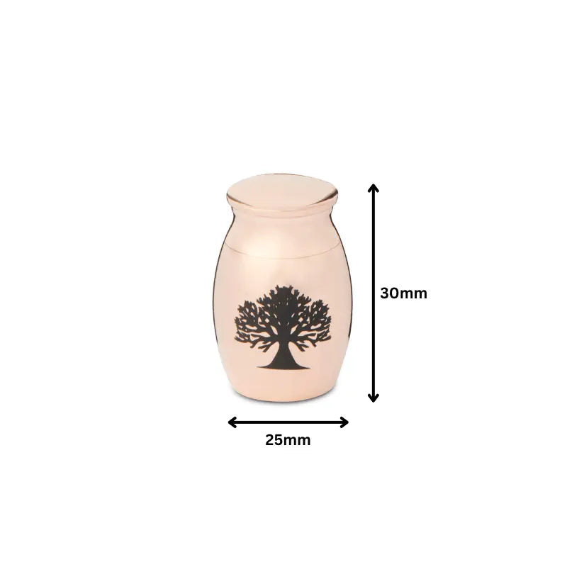 Mini Tree of Life 30mm Thimble Urn - Rose Gold Tone - PREMIUM URNS