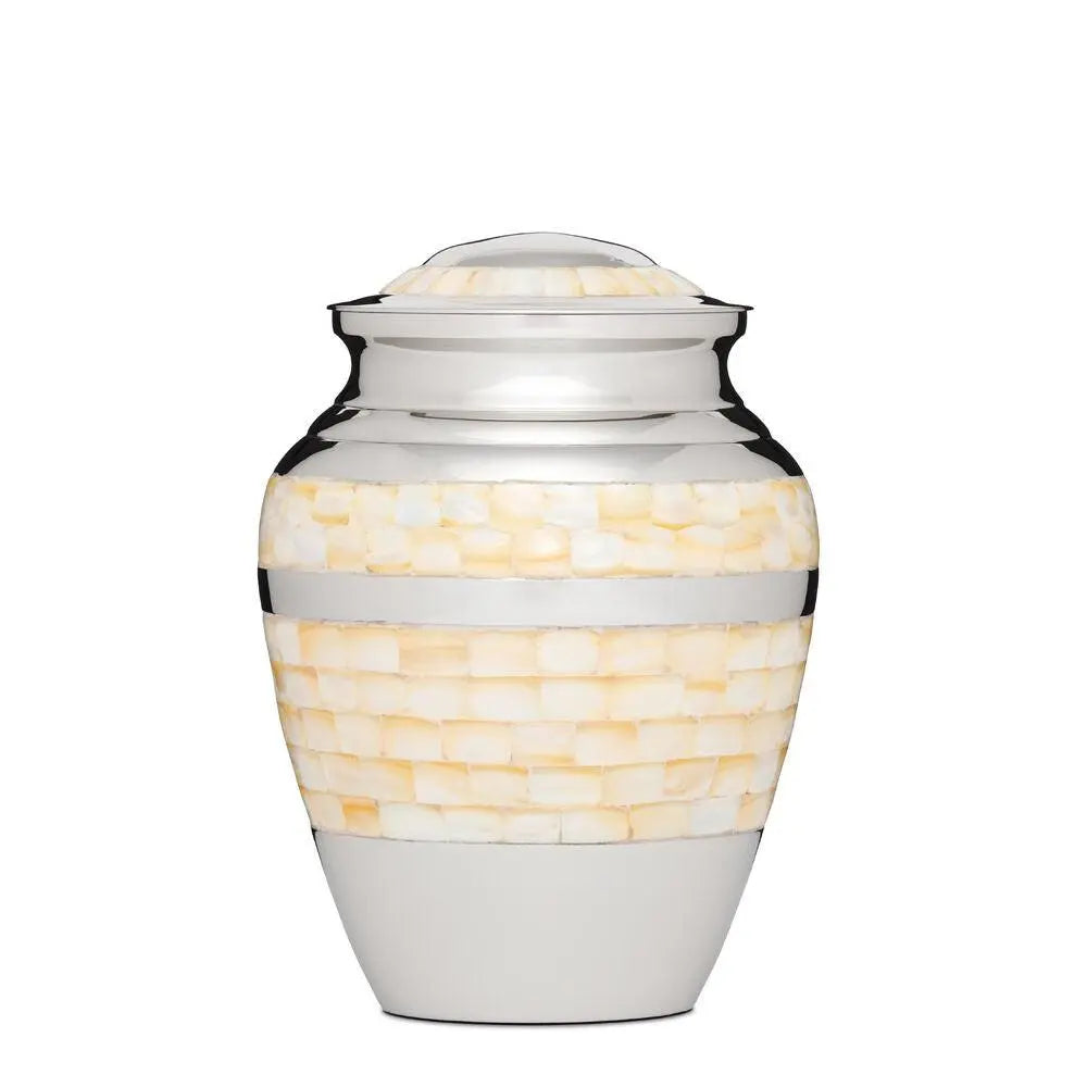 Mother of Pearl Nickel Adult Urn - PREMIUM URNS