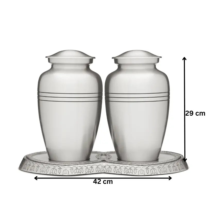 Pewter Double Companion Urn Set - PREMIUM URNS