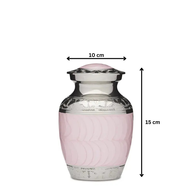 Pink Enamel & Nickel - 6" Medium - PREMIUM URNS