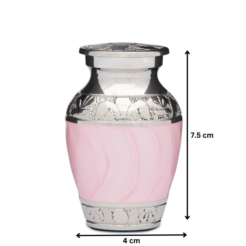 Pink Enamel & Nickel Keepsake - PREMIUM URNS