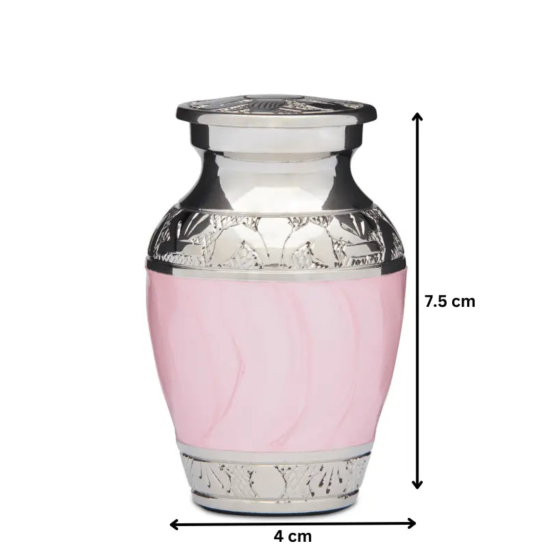 Pink Enamel & Nickel Keepsake - PREMIUM URNS