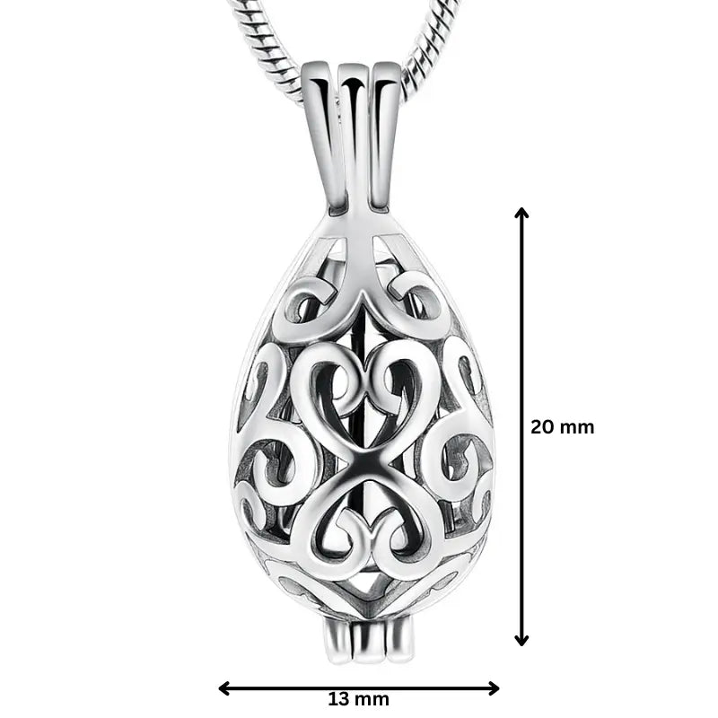 Tear Drop Urn Pendant Silver Tone - PREMIUM URNS