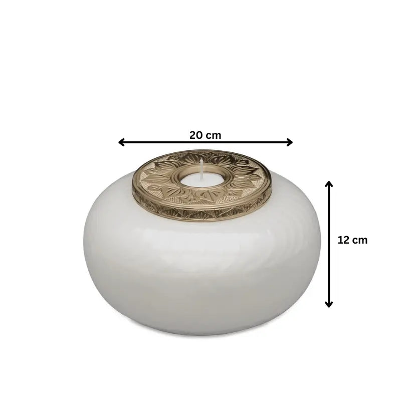 White and Gold Candle Urn - Medium - PREMIUM URNS