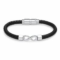 Braided Leather Silver Infinity Bracelet Urn 