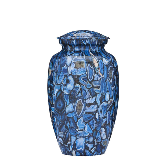 Contemporary Elegance: Blue Opal Memorial Urn
