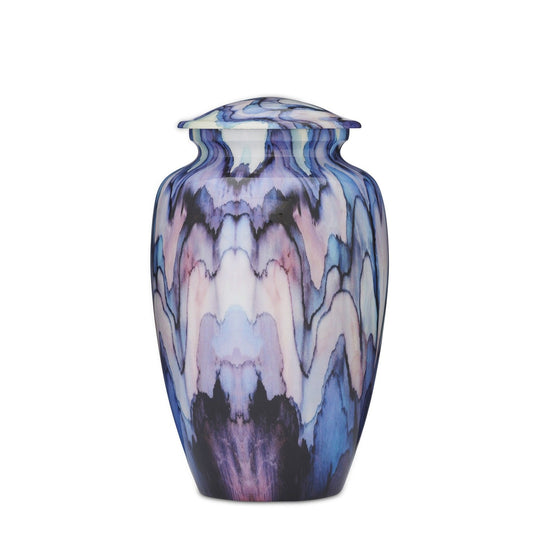 Handcrafted Elegance: Blue Abstract Cremation Urn