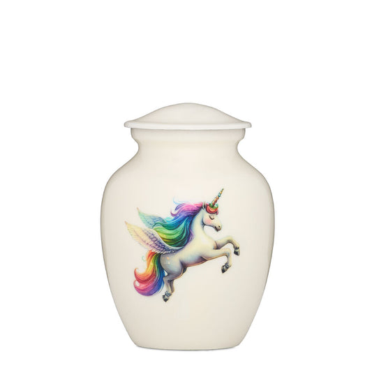 Medium Alloy Urn: Prancing Unicorn Tribute