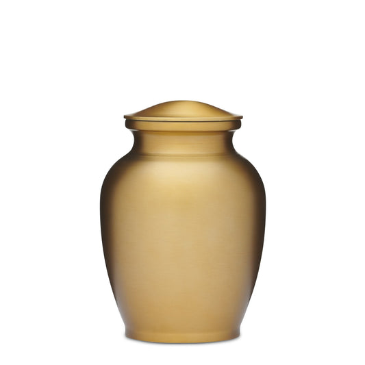 Elegant Gold Urn: Memorial Art with Secure Closure