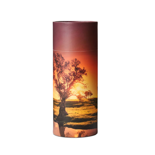 Serene Goodbyes with Sunset Scattering Urn