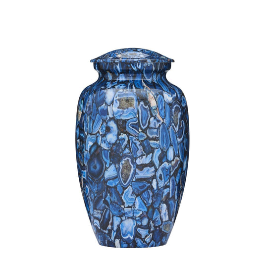 Contemporary Elegance: Blue Opal Memorial Urn - PREMIUM URNS