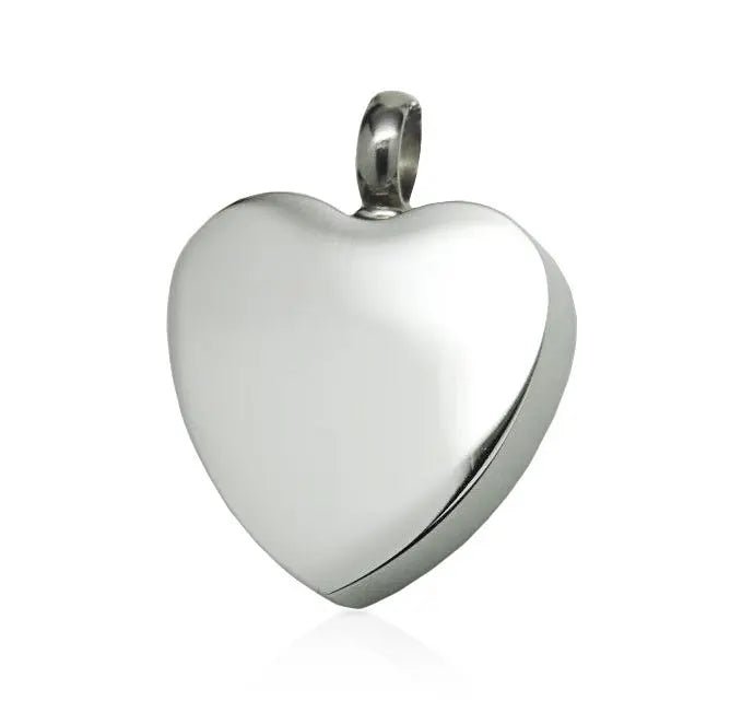 Custom Engraved Silver Heart Necklace - PREMIUM URNS