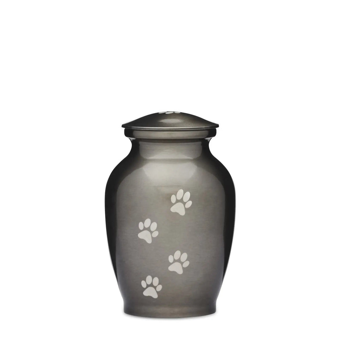 Durable Silver Paw Print Urn with Velvet Bag - PREMIUM URNS