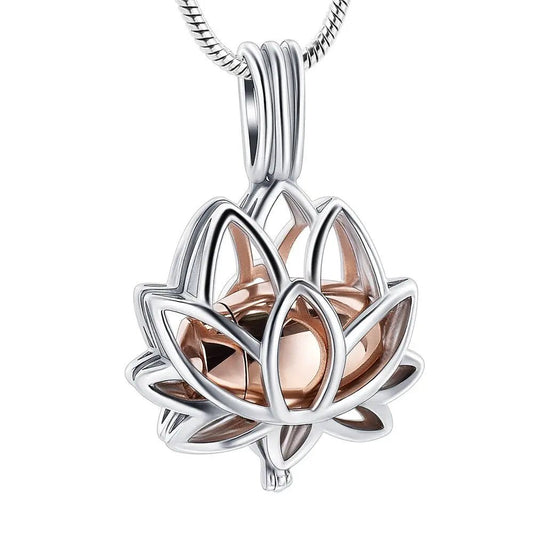 Express Love with Rose Gold Lotus Memorial Pendant - PREMIUM URNS
