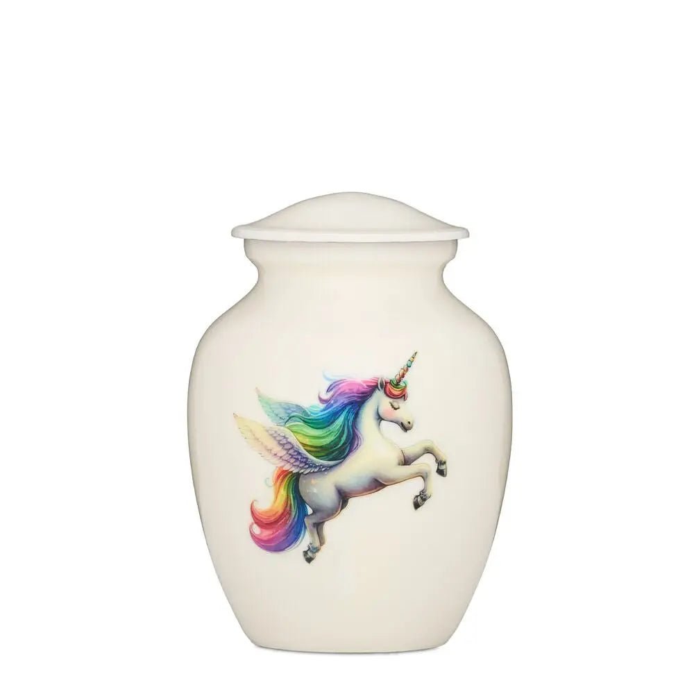 Medium Alloy Urn: Prancing Unicorn Tribute - PREMIUM URNS