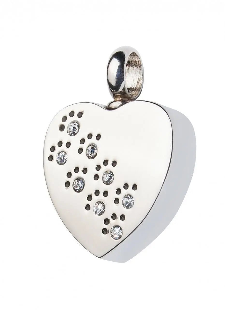 Paws to Heaven Heart Pendant A Unique Journey in Cremation Jewellery to Honour Memorials and Urns at Funeral Homes - PREMIUM URNS