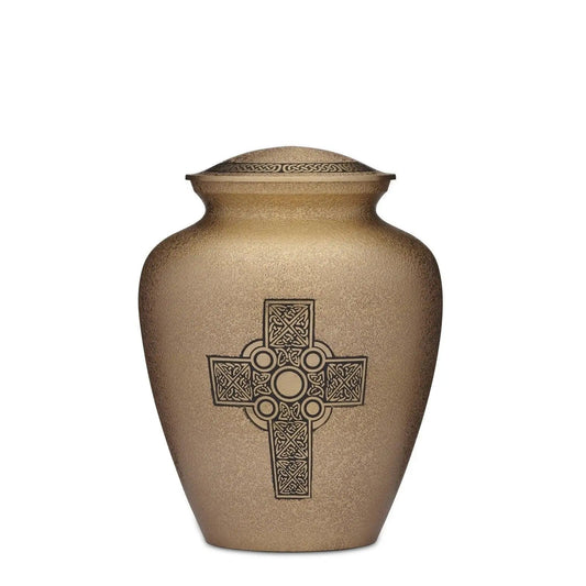 Preserving Heritage with the Hammered Gold Cross Urn Adult Exploring Urns Cremation Jewellery Memorials and Funeral Homes with Premium Urns by Caskets Direct www.casketsdirect.com.au - PREMIUM URNS