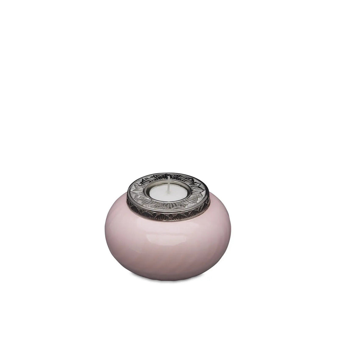 Solid Brass Keepsake Urn: Pink Candle Holder - PREMIUM URNS