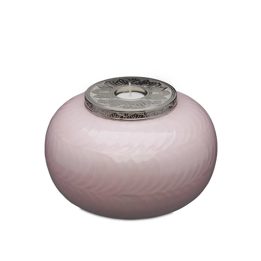 The Elegant Pink and Silver Candle Urn Enhancing Cremation Jewellery and Memorials Through Funeral Homes - PREMIUM URNS