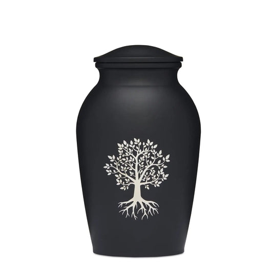 Tree of Life Alloy Black Urn: Guide to Cremation Jewellery and Memorials for Funeral Homes in the Australian - PREMIUM URNS
