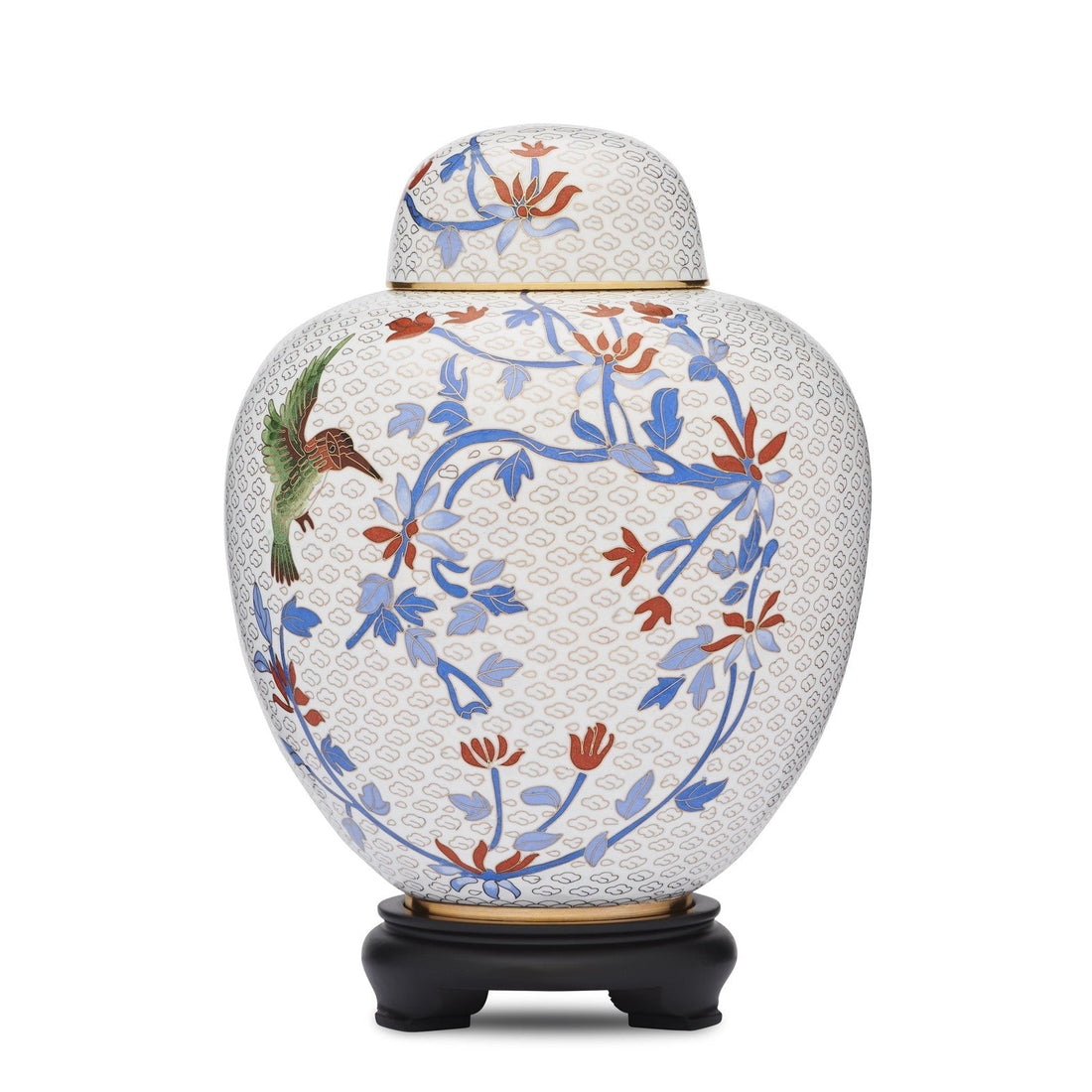 Unique Cloisonne Urn with Hummingbird Design - PREMIUM URNS