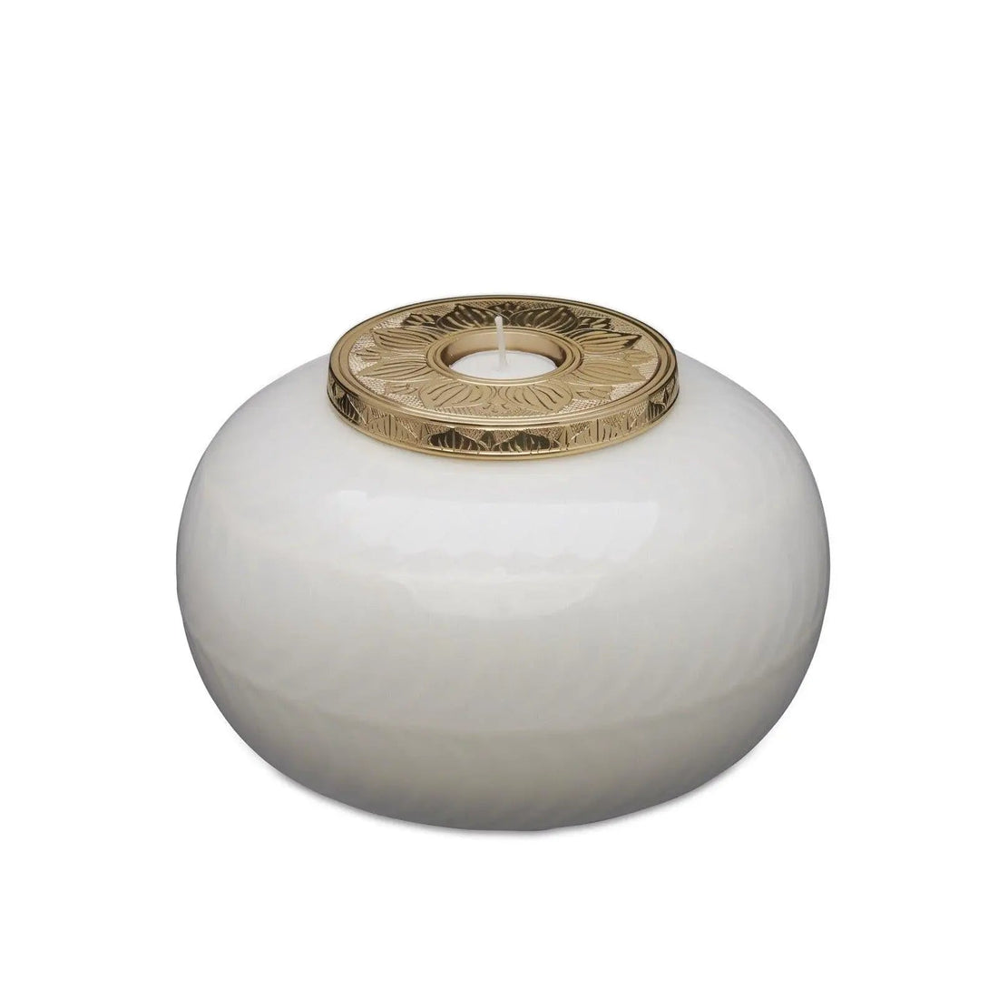 White and Gold Candle Urn Adult: Elevating Memorial Traditions with Cremation Jewellery and Funeral Homes - PREMIUM URNS