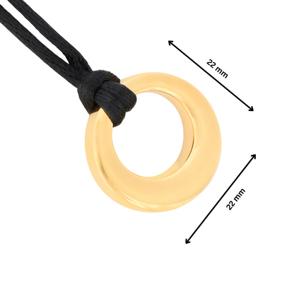 Gold Vermeil Eternity Circle Pendant measuring 22mm, crafted in 925 silver with ash capacity, ideal for cremation keepsake jewellery.