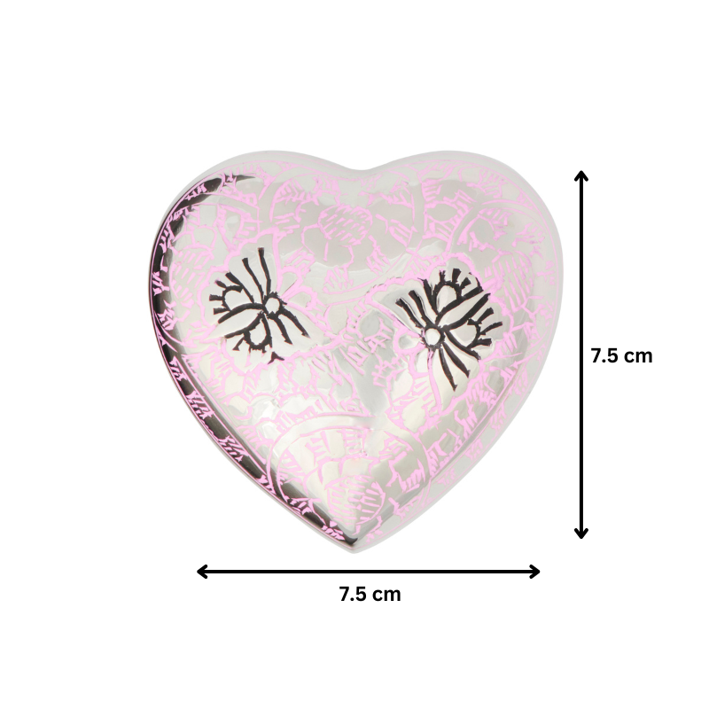 Butterfly Heart Keepsake measuring 7.5 cm, featuring pink floral patterns and butterfly accents, perfect for memory gift collections.