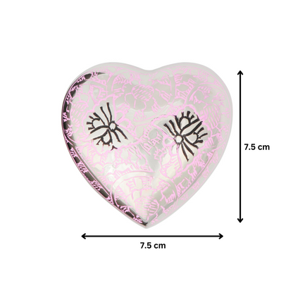 Butterfly Heart Keepsake measuring 7.5 cm, featuring pink floral patterns and butterfly accents, perfect for memory gift collections.