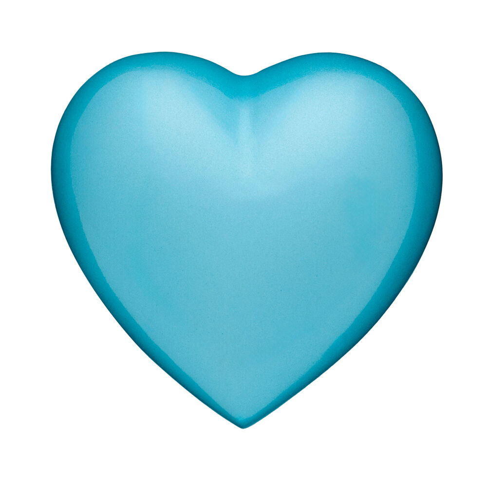 Ocean Mist Heart Keepsake - Unique Memorial Gift in glossy turquoise finish. Heart-shaped design ideal for honoring loved ones with elegance.