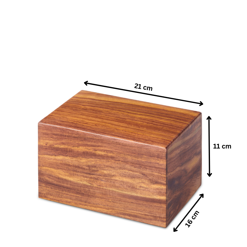 Large Handcrafted Wooden Box measuring 21x16x11 cm, perfect for versatile storage and stylish organization in any space.