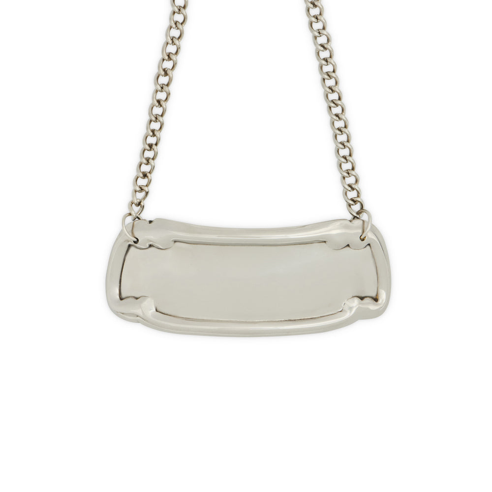 Nickel Silver Name Plate - Custom Design with elegant curved edges and durable chain, ideal for office or home decor.